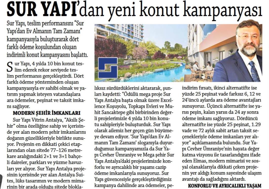 Sur Yapı'dan yeni konut kampanyası