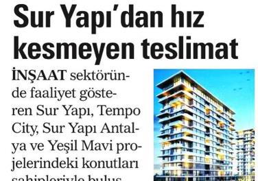Sur Yapı'dan Hız Kesmeyen Teslimat